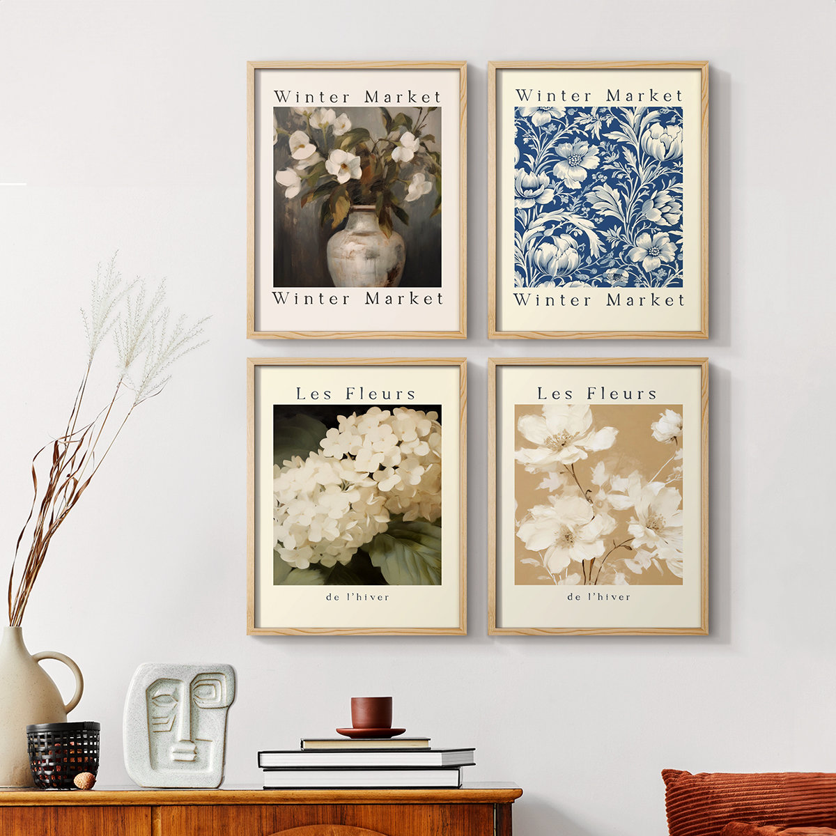 Winston Porter Vintage Floral Print XXIX Framed Print - Set of 4